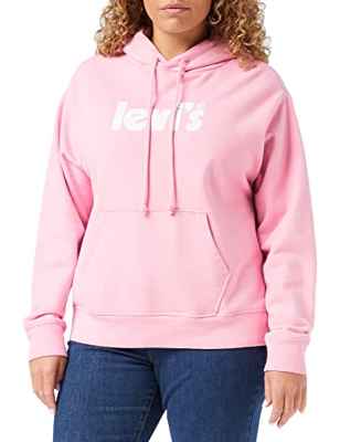 Levi's Sudadera con Capucha Graphics, Pl Graphic Stndrd Hoodie Ssnl Poster Logo Pl Prism Pink, XL para Mujer