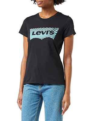 Levi's The tee Wavy BW Fill Caviar GRA Camiseta, S para Mujer