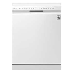LG DF222FW - Lavavajillas 60 cm y Capacidad de 14 Cubiertos, Lavavajillas LG con Motor Inverter Direct Drive, Función QuadWash y App