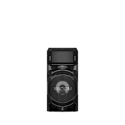LG RN5 XBOOM - Altavoz Bluetooth Portátil 500W 2 Canales, con Lector USB, Radio Dab/FM, Super Bass Boost, Luces LED Multicolor, Entrada Guitarra, Negro
