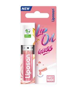 Liposan Lip Oil Gloss Sweet Nude (1 x 5,5 ml), brillo con efecto volumen, bálsamo labial hidratante con acabado brillante, fórmula vegana