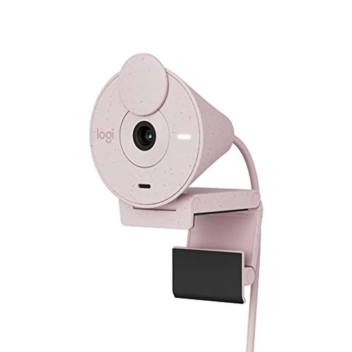 Logitech Brio 300 Full HD Webcam, obturador de privacidad, micrófono
