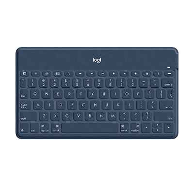 Logitech Keys-To-Go Teclado Inalámbrico Bluetooth para iPhone, iPad, Apple TV, ligero, portátil, Disposición QWERTY Español, Azul