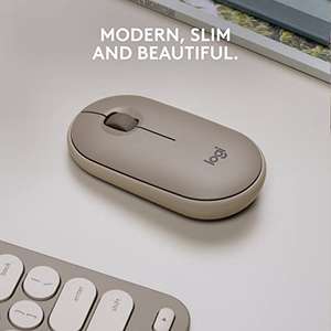 Logitech Pebble Ratón inalámbrico con Bluetooth o receptor 2.4 GHz