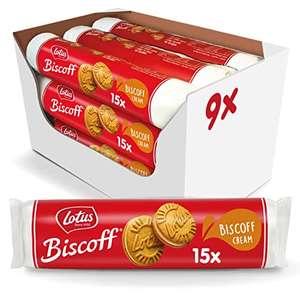 Lotus Biscoff | Galletas Rellenas de Crema Biscoff | Vegana | 15 Galletas por Pack | 9 x 150g (1,35kg) [Unidad 1'30€]