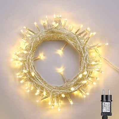 Luces de Arbol de Navidad - NEXVIN 10M 100 LED Luces Navidad Blanco Calido con Enchufe, Temporizador y función de Memoria, 8 Modos, Luz de Navidad para Interior Exterior Casa Arbol Decoración
