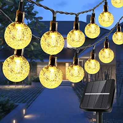 Luces solares de hadas al aire libre 30 LED, luz solar impermeable para patio con energía solar 8 modos, luces de cadena decoración al aire libre para jardín, balcón, terraza