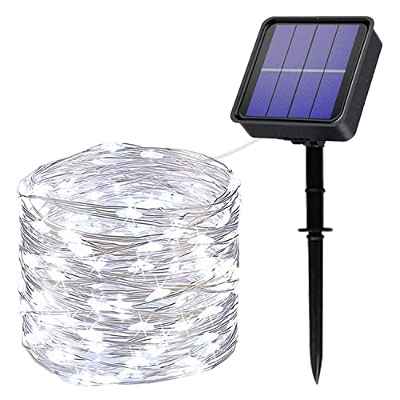 Luces Solares LED Exterior Jardin, 12M 120 LED Impermeables Cadena de Luces Decoracion para Exteriores/Interiores, Jardín, Dormitorio, Muebles, Patio, Terraza, Balcón, Fiestas, Bodas