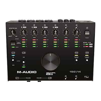 M-Audio AIR 192|14 - Interfaz de audio MIDI/tarjeta de sonido USB/USB-C, 8 entradas, 4 salidas, software de estudio, ProTools|First, Ableton Live Lite, Eleven Lite y efectos de Avid y AIR Music Tech