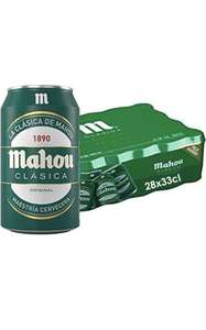 Mahou Clásica Original Cerveza Mahou Dorada Lager, Pack de 28 Latas x 33 cl, 4,8% Volumen de Alcohol