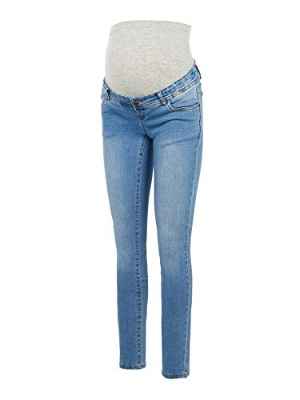 MAMALICIOUS MLONO Slim Jeans A. Noos, Mezclilla De Color Azul Claro, 28W x 32L para Mujer