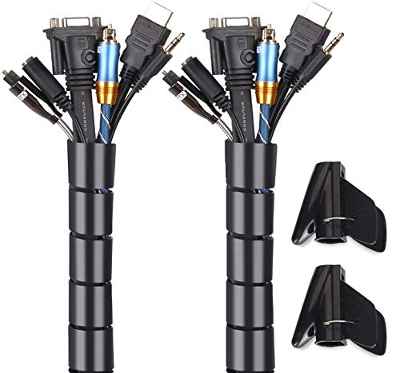 Mangas ordenadas para cables, 3M 22 mm Cable para administración de cables Protector para cubierta de cables ordenada para organizar cables USB / TV Cables de alimentación