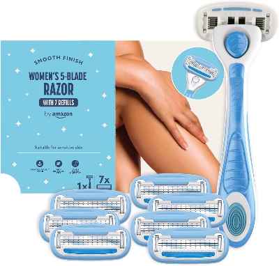 Máquina de depilar de 5 cuchillas para mujer + 7 repuestos