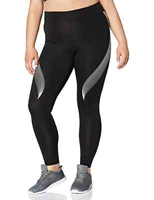 Marca Amazon - AURIQUE Bal181la18 - leggings deporte mujer Mujer, Negro (Black/White), 38, Label:S