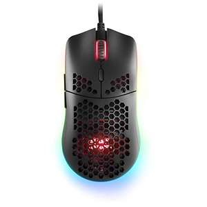 Mars Gaming MMAX Negro, Ratón Gaming con Cable Ultraligero, RGB Chroma 12400 DPI, Sensor óptico PixArt 3327PRO