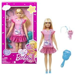 Mi primera Barbie Malibú Muñeca rubia, muñeca más grande de 34 cm, con cuerpo blandito y accesorios