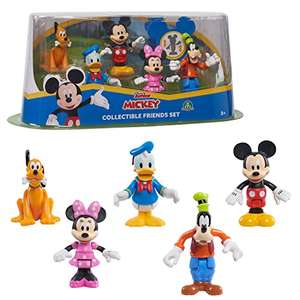 Mickey, Pack de 5 Figuras articuladas de 8 cm, con Varios Personajes de Disney como Mickey Mouse, Minnie, Pluto, Goofy y el Pato Donald