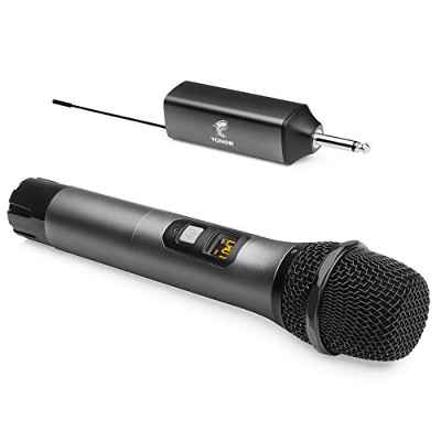 Micrófono Inalámbrico, TONOR Sistema de Micrófono de Mano Inalámbrico de Metal UHF con Receptor Receptor, Salida de 1/4" para Amplificador, Sistema PA, Máquina de Karaoke, 60m (TW-620)