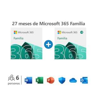 Microsoft 365 Familia - Hasta 6 personas - Uso total 27 meses