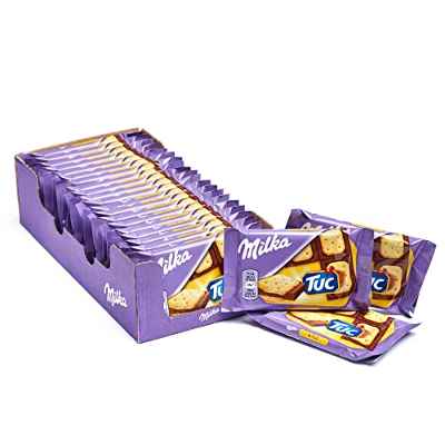 Milka - Tableta de Chocolate con Leche de los Alpes Cubierto de Galletas TUC - Pack de 20 Tabletas de 35 g