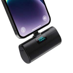 Mini powerbank para iPhone 5200mAh ,LCD, Ultra-Ligera 20W PD Carga Rapida Batería