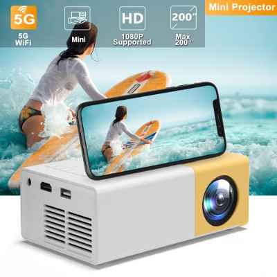 Mini proyector de vídeo, proyector WiFi, Proyector de vídeo 6000 lumens, Cine en casa ,Toperson, Compatible con USB/HDMI/SD/AV…