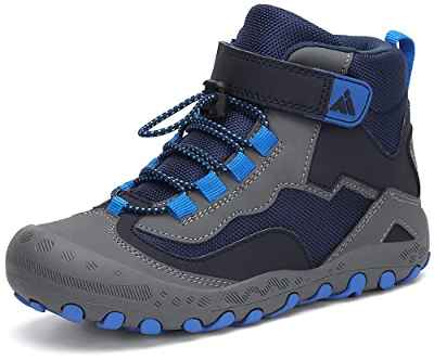 Mishansha Zapatillas de Trekking Niño Niña Ligeras Calzado Senderismo comodas Antideslizante Botas de Trekking para Exteriores Montaña, Azul 32 EU