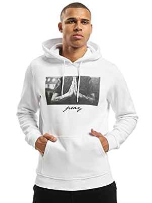 Mister Tee Pray Hoody Sudadera con Capucha, Blanco (White), XS para Hombre