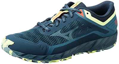 Mizuno Wave Ibuki 3, Zapatillas de Trail Running Hombre, Orion Blue/Smoke Blue/NeoLime, 44.5 EU