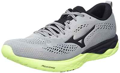 Mizuno Wave Revolt 2, Zapatillas de Running Hombre, Ultimate Gray/Black/NeoLime, 43 EU