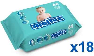 Moltex 18 paquetes Toallitas para Bebé - 1152 toallitas (18x64)