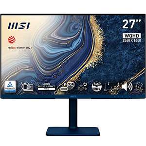 MSI Modern MD272QP Ultramarine - Monitor 27" (69 cm), Frame-less, IPS, Anti-glare, 2560x1440 (WQHD), Flat, 16:9 , 4ms, Azul