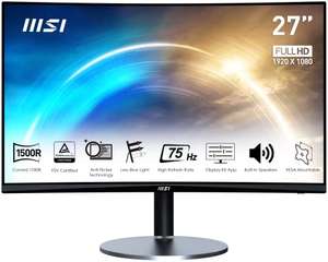 MSI Pro MP272C - Monitor Profesional Curvo 27" Panel VA 1920 x 1080(FHD), 75Hz, AntiGlare, Altavoces , Ranuras Accesorios, HDMI, D-Sub