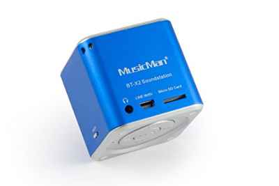 MusicMan Portable Mini Bluetooth Speaker Audio Tarjeta MicroSD Soporte Compacto Altavoz móvil para teléfonos inteligentes Tabletas Laptops BT-X2 (Azul)