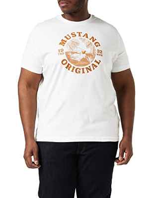 mustang Alex C Print Camiseta, General White 2045, S para Hombre