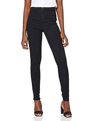 NAME IT Nmella Super HW Jeans Gu304 Noos Vaqueros Slim, Negro (Black), 36W/32L para Mujer