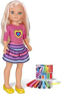 Nancy - muñeca con tizas de colores para pintar el pelo y hacer peinados originales,