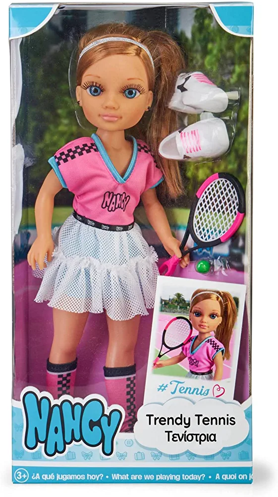 Nancy Trendy Tenis, muñeca tenista de pelo rubio con coleta