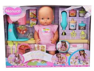 Nenuco - Muñeco bebé con Accesorios de comiditas y merienditas para Hacer Las papillas, con 2 Juguetes electrónicos