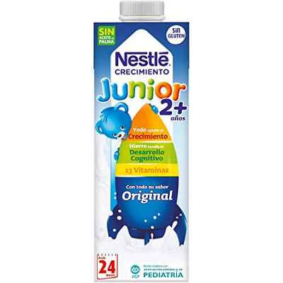 Nestlé Junior 2+ Original - Leche para niños a partir de 2 años - 6x1L, sin azúcar añadido ni aceite de palma