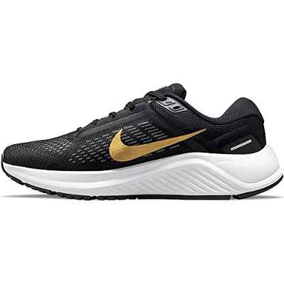 Nike Air Zoom Structure 24, Zapatillas para Correr Mujer, Black Mtlc Gold Coin Anthr, 39 EU