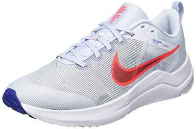 NIKE Downshifter 12, Sneaker Hombre, Football Grey/Bright Crimson-Concord, 40 EU