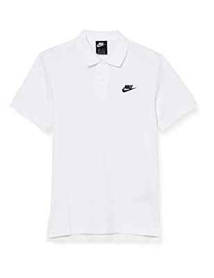 NIKE M NSW CE Polo Matchup Pq Polo Shirt, Hombre, White/Black, XS