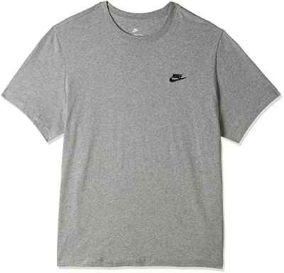 Nike M Nsw Club Tee, Camiseta Hombre, Dk Grey Heather Black, L