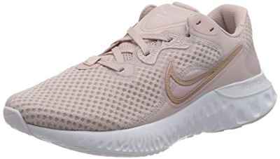 Nike Renew Run 2, Running Shoe Mujer, Champagne/Metallic Red Bronze-Light Violet, 39 EU