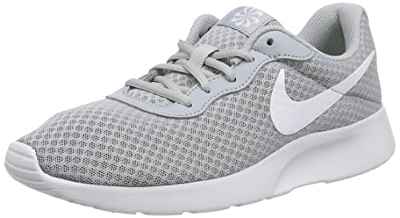 NIKE Tanjun - Zapatillas Deportivas, Mujer, Gris (Wolf Grey White Barely Volt Bl), 35.5 EU