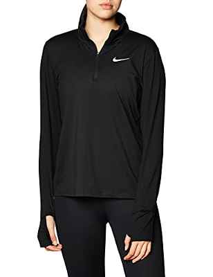 NIKE W NK Element Top Hz Long Sleeved t-Shirt, Mujer, Black/Reflective Silv, S