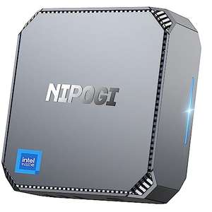 NiPoGi Mini PC,12ª Gen Intel Alder Lake-N100 (hasta 3,40GHz, 6W Solo),16GB DDR4 512GB M.2 SSD ,4K Mini Computador 2xHDMI/WiFi 5/BT4.2/RJ45