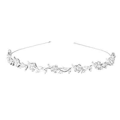 NUOLUX boda para mujer de flores y hojas de cristal de diseño de corona linina Tiara Suite