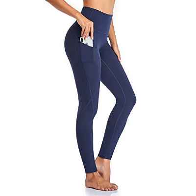 Occffy Leggings Mujer Deporte Cintura Alta Mallas Pantalones Deportivos Leggins con Bolsillos para Yoga Running Fitness y Ejercicio Oc01 (Negro, L)